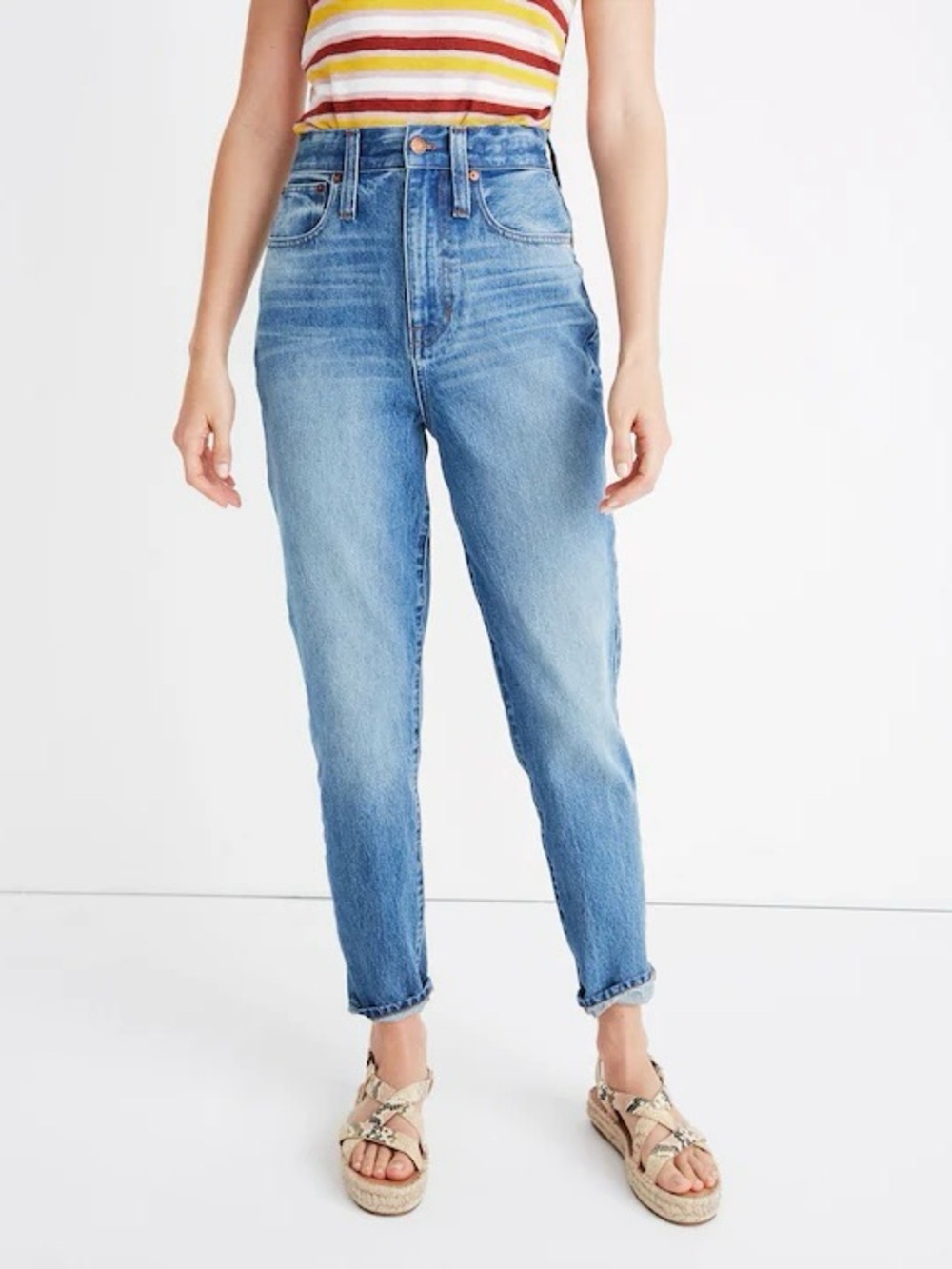 Madewell Jeans The Highest-Rise Momjean in Glencoe Wash Rigid Denim Sz 29
